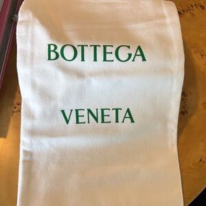 Bottega Veneta White Bag with Green Logo